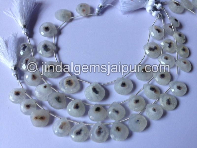 Solar Quartz Faceted Heart Shape Beads